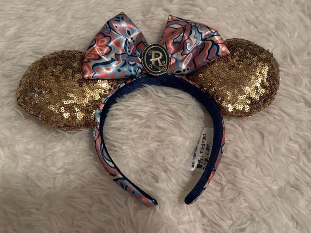 Disney Riviera Resort Grand Opening Minnie Ear Headband with Gold Sequins Disney